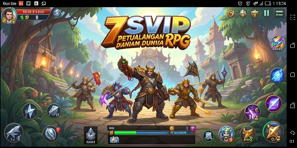 Tangkapan layar utama 7SVIP menunjukkan aksi seru dalam gameplay RPG.