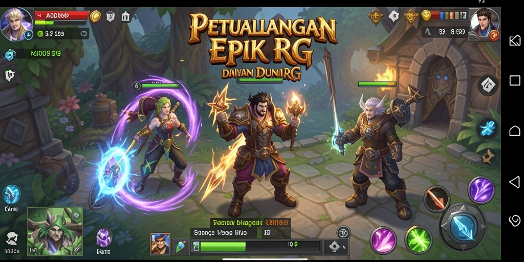 Tangkapan layar utama ADI99 menampilkan aksi RPG yang mendebarkan.