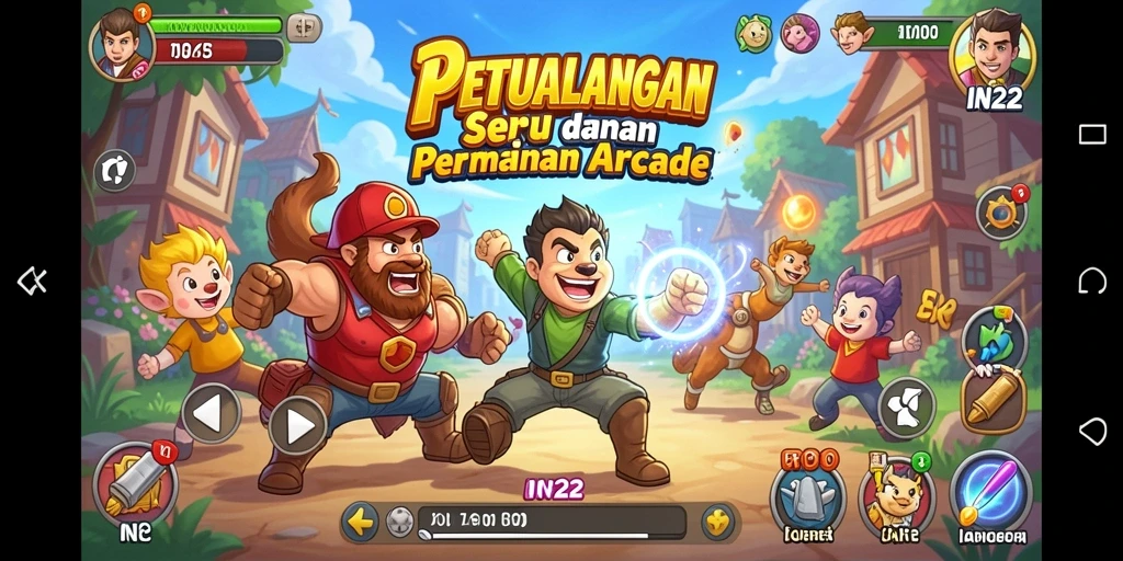 Tampilan gameplay seru dan penuh aksi di IN22.