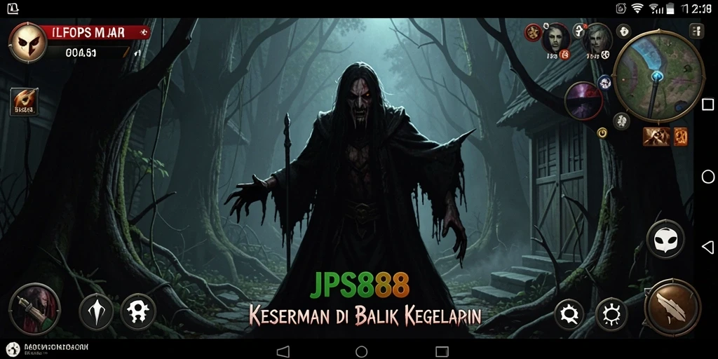 Screenshot gameplay menampilkan suasana menyeramkan dari JPS888.