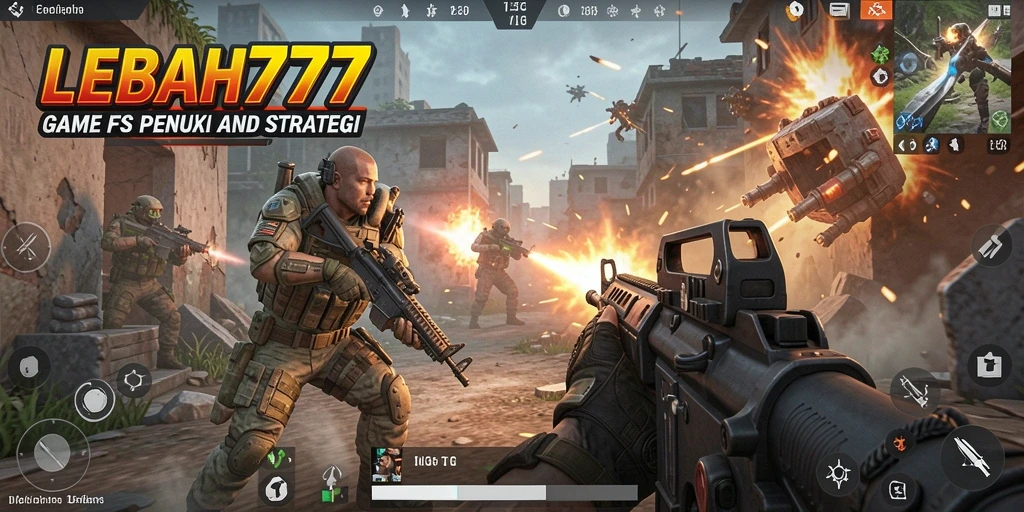 Screenshot gameplay <strong>LEBAH777</strong> menampilkan aksi seru dalam pertempuran FPS.