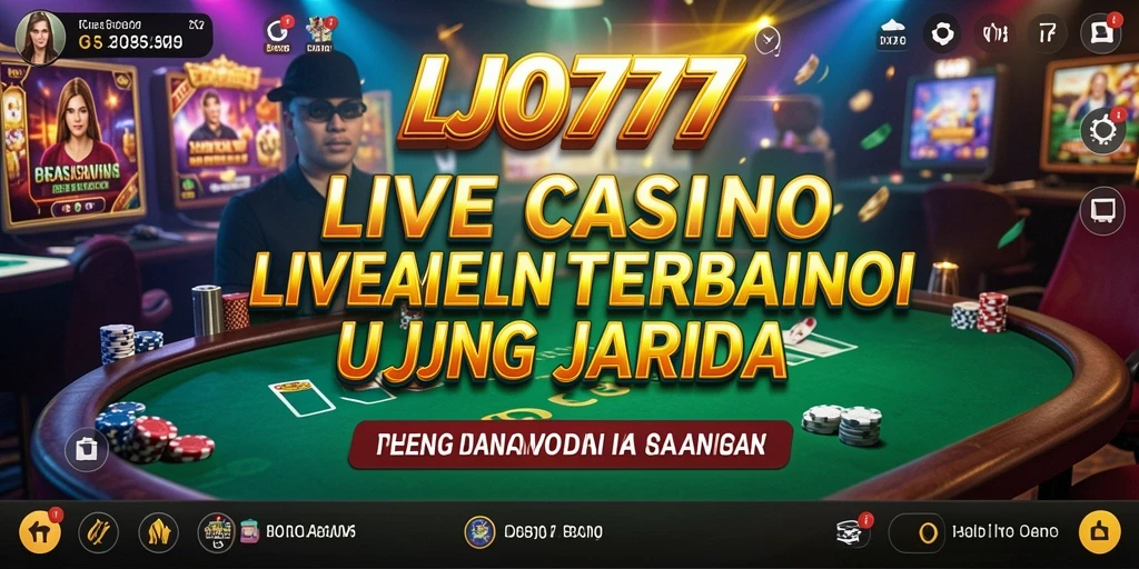 Screenshot gameplay LJO777 saat permainan Live Casino dengan dealer langsung.