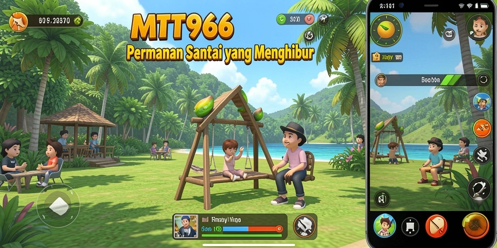 Tampilan gameplay <strong>MT966</strong> yang penuh warna dan ceria.