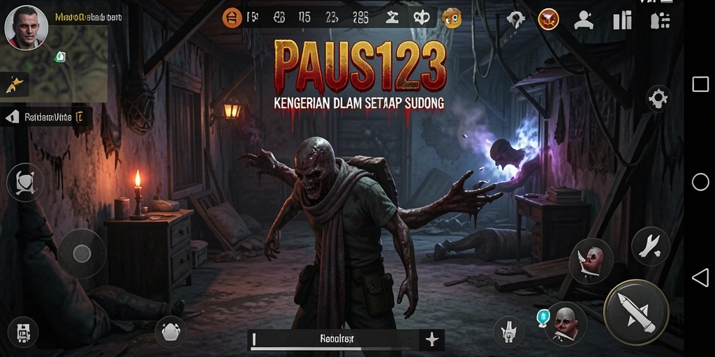 Screenshot gameplay menampilkan suasana mencekam PAUS123.