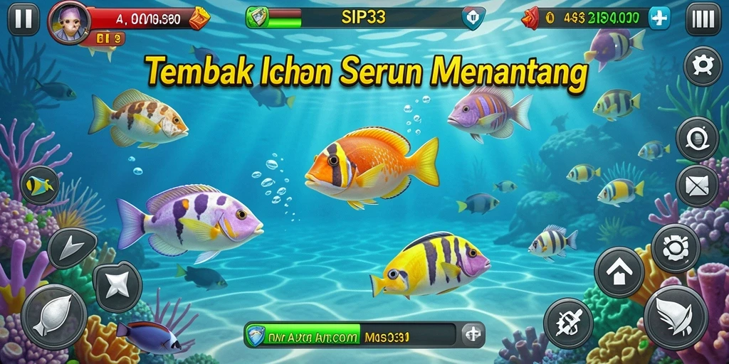 Gameplay seru dalam SIP33, menangkap ikan dengan berbagai senjata.
