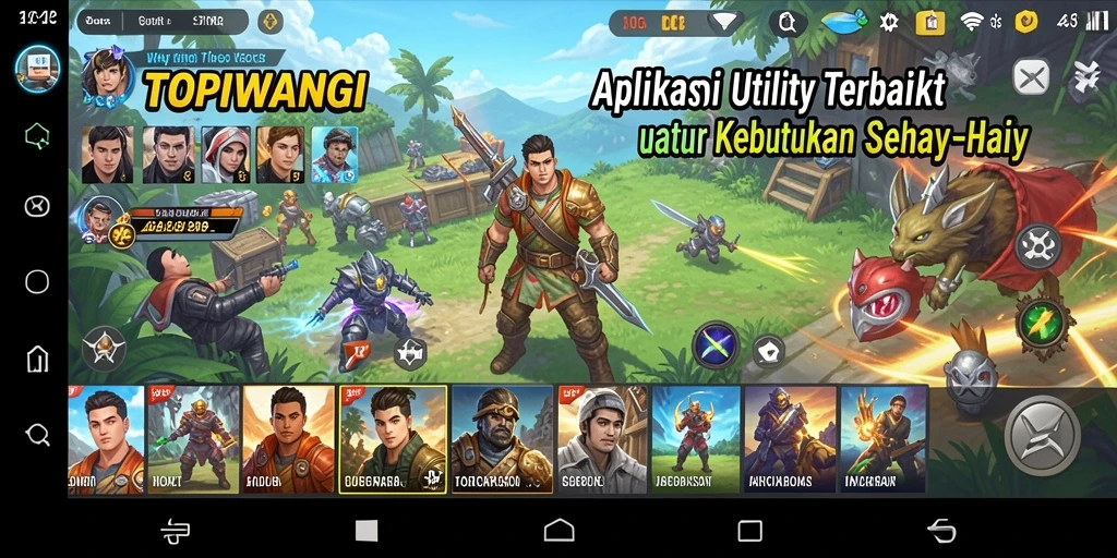 Tampilan utama <strong>TOPIWANGI</strong> dengan berbagai fitur Utility yang memudahkan.